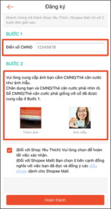 cccd lên Shopee Mall