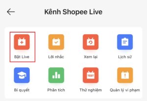 Các bước đăng ký Livestream Shopee