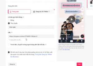 quảng cáo Shopee trên TikTok bằng Deeplink