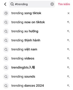 Sử dụng hashtag trending 